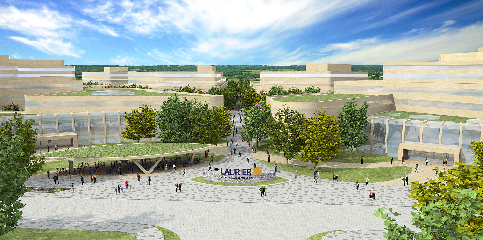 Milton campus entrance rendering.