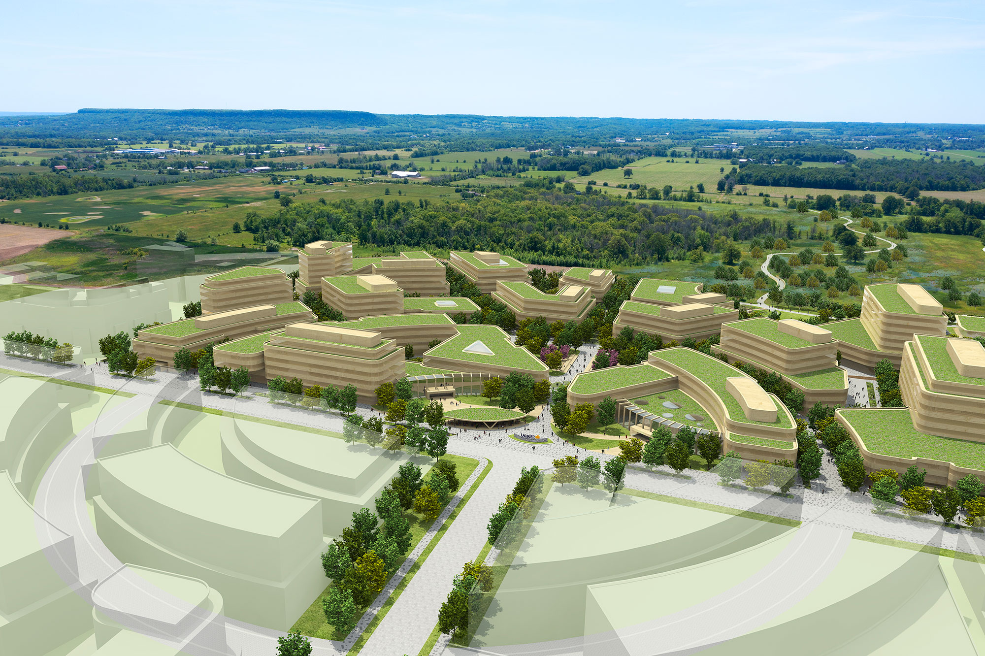 Milton campus overview rendering.