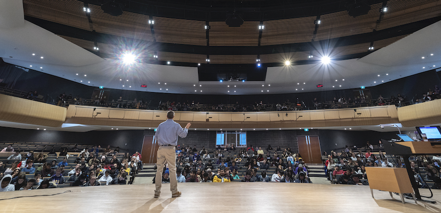 Faculty member presenting lecture