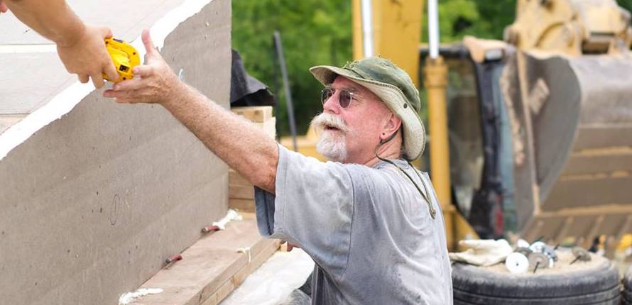 Robert Feagan building house