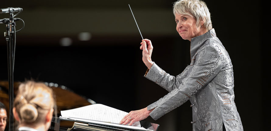 Dean Cynthia Turner conducts navy band