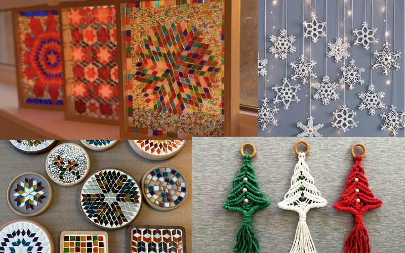 A variety of holiday art projects