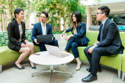 MFin students sitting in Lazaridis Hall