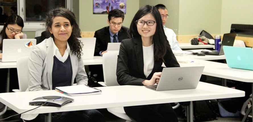 Two of the founders discussing next steps for the Laurier Graduate Student Investment Fund