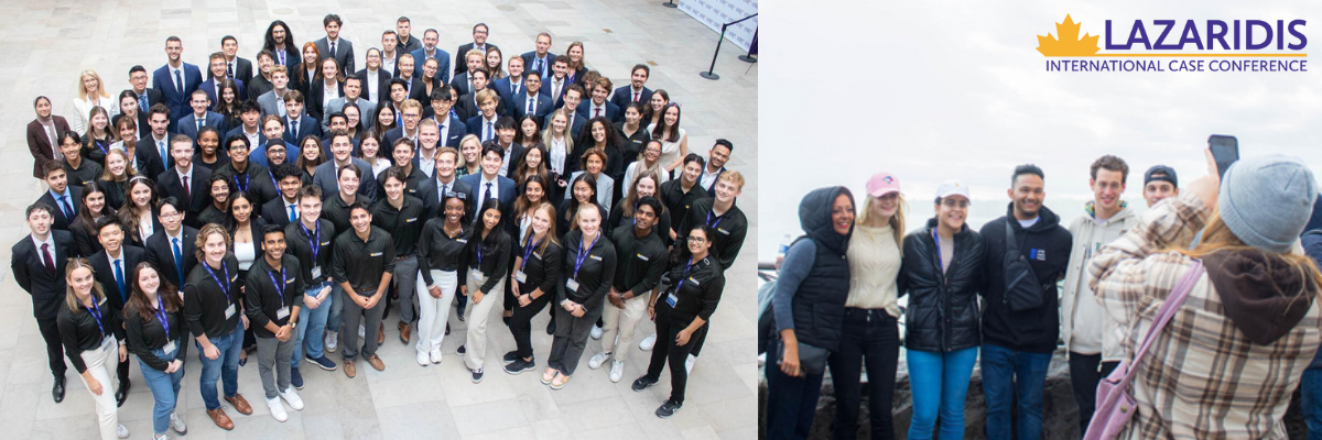 LazICC full group photo beside a picture of participants in Niagara Falls