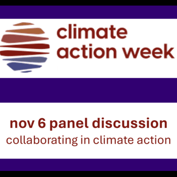 November 6, panel discussion. Collaborating in climate action