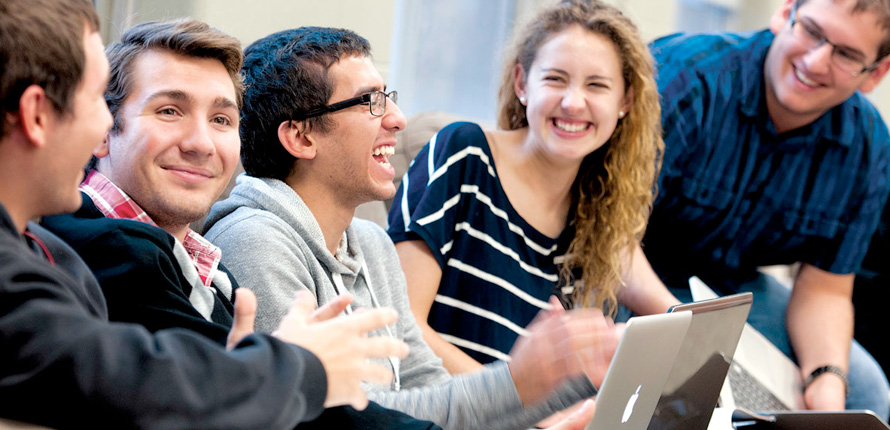 Students laughing