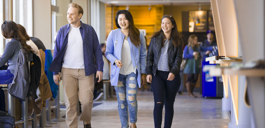 students walking