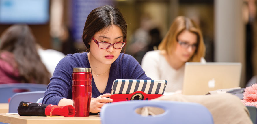 student studying