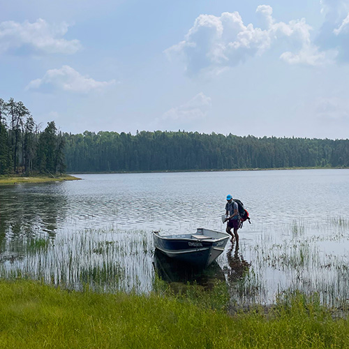 Jason Venkiteswaran in a lake