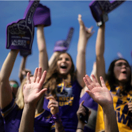 Fans at a football game