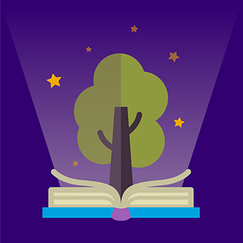 Illustration of a tree growing out of a book