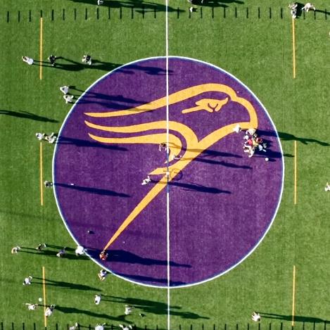 An aerial photo of Ansley Alumni Field.