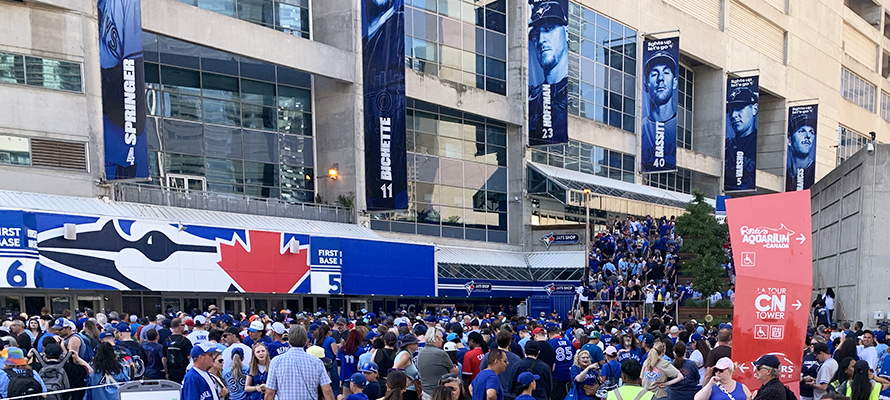Blue Jays fans outside Rogers Centre