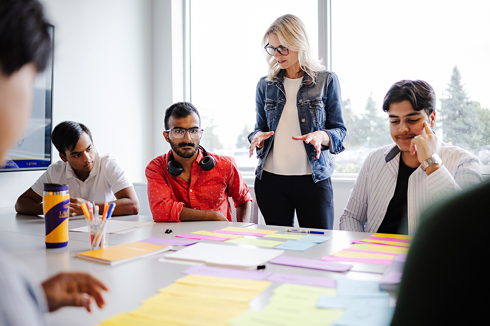 Instructor and students